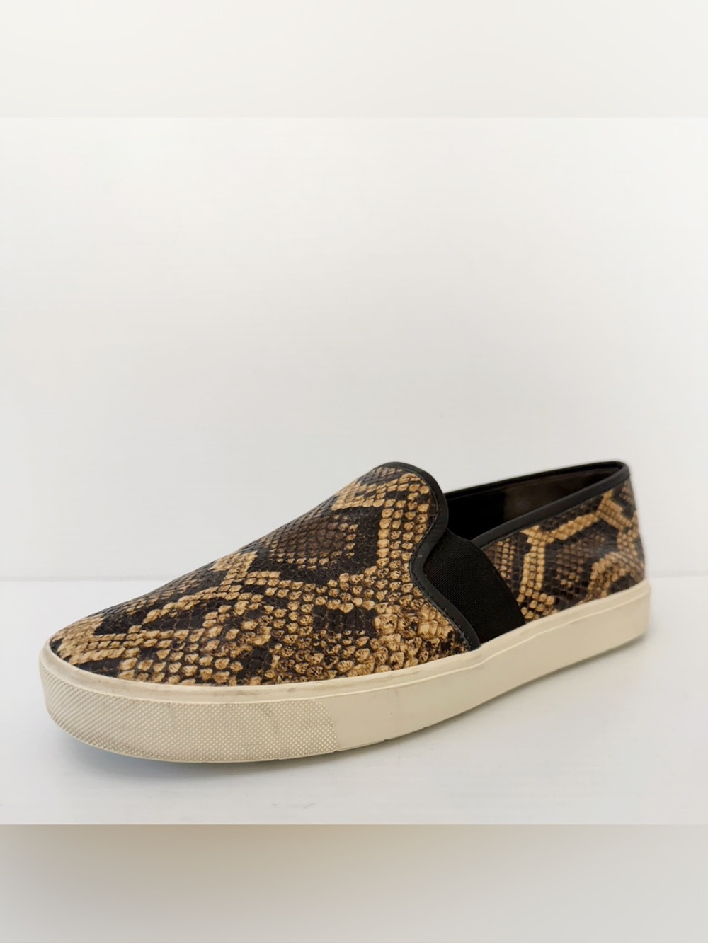 Vince - Blair Slip On Sneaker Leather Snakeskin Flat- 8.5